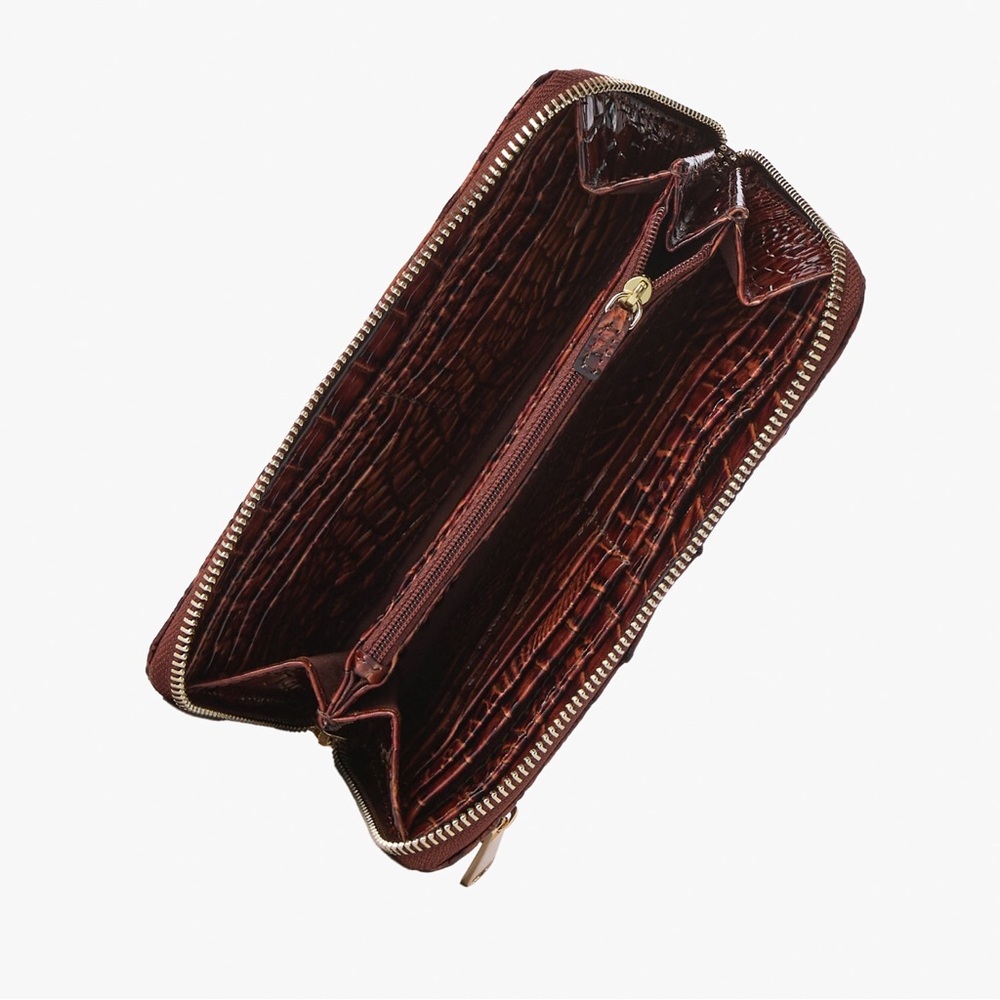 Brahmin Pecan Wallet with Crocodile Texture and Gold Hardware - Picture 4 of 6